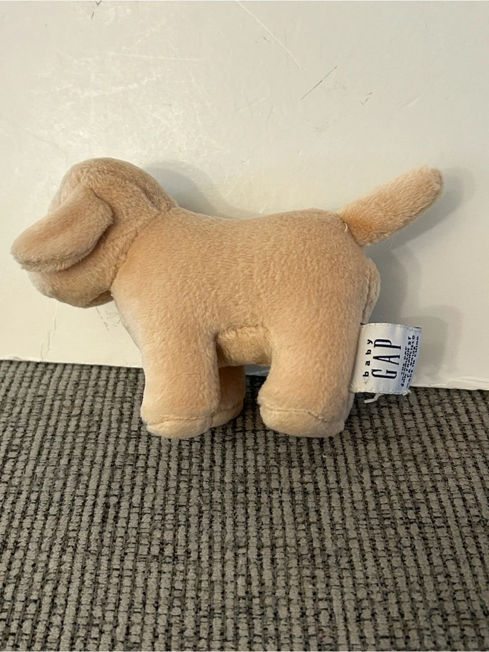 Vintage Baby GAP tan dog plushie name Jimmy